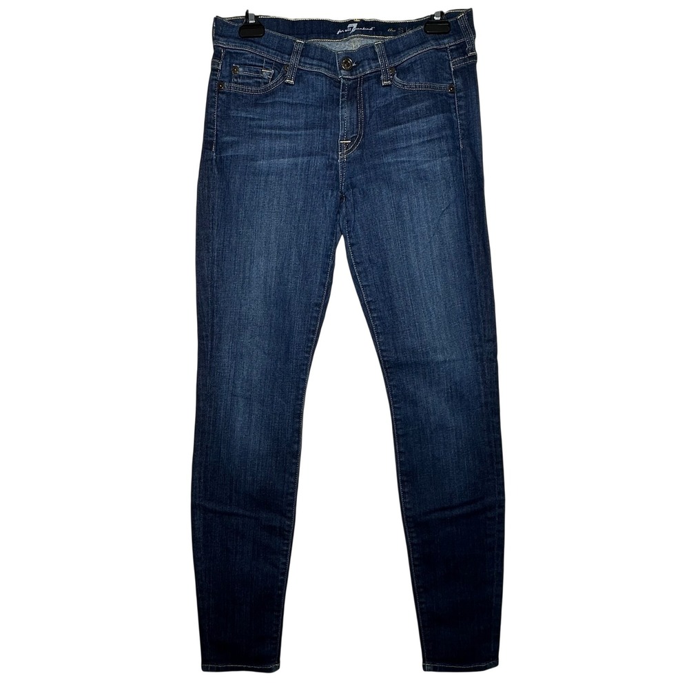Seven For All Mankind The Skinny Jeans Dark Wash Size 28 Mid Rise Stretch‎